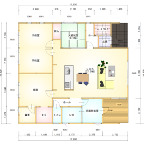 ４人家族の平屋間取りプラン