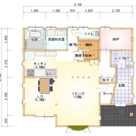 広々バルコニーの4LDK・2階建て住宅の間取り