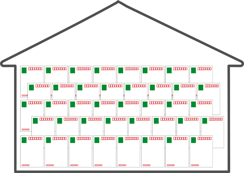 一般的な住宅「はがき100枚分」